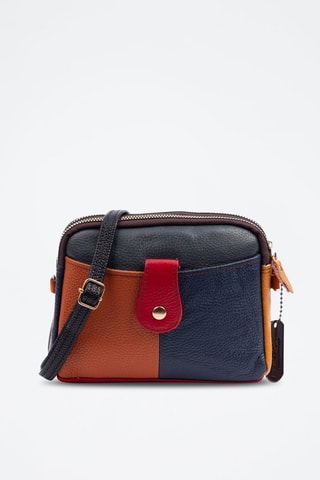 Sac bandoulière en cuir Attigliano - Bleu, rouge et orange