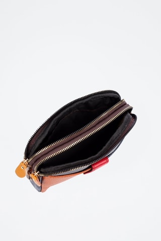 Sac bandoulière en cuir Attigliano - Bleu, rouge et orange