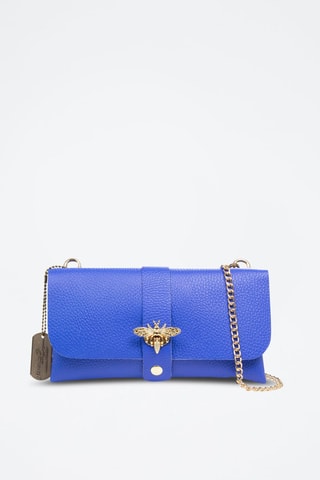 Sac bandoulière en cuir Amaseno - Bleu électrique