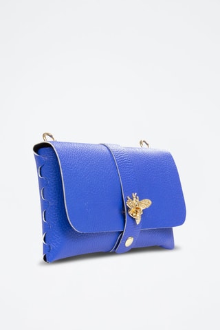 Sac bandoulière en cuir Amaseno - Bleu électrique