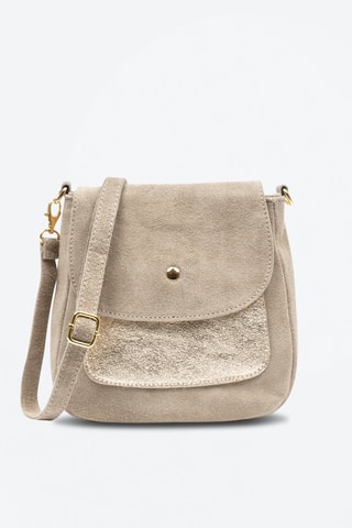 Sac bandoulière en nubuck Altissimo - Beige et doré