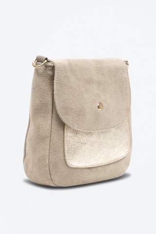 Sac bandoulière en nubuck Altissimo - Beige et doré