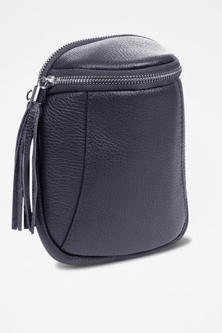 Sac bandoulière en cuir Agugliano - Bleu marine