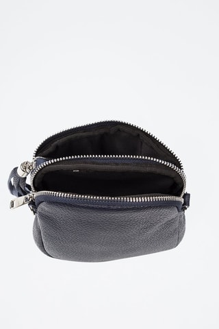 Sac bandoulière en cuir Agugliano - Bleu marine