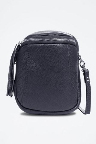 Sac bandoulière en cuir Agugliano - Bleu marine