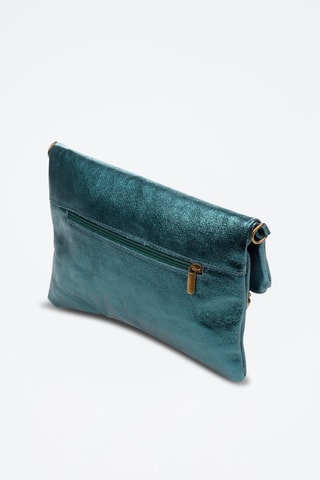 Sac bandoulière en nubuck Alzano - Bleu canard