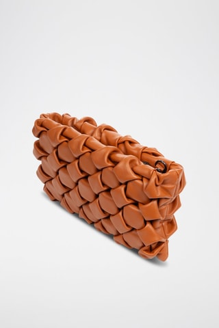 Sac bandoulière tressé en cuir Armento - Camel