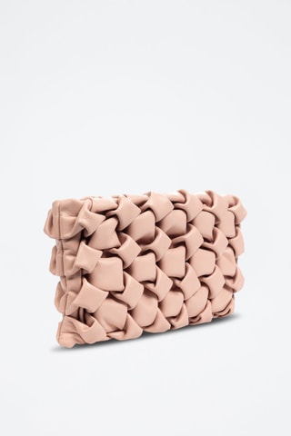 Sac bandoulière tressé en cuir Armento - Vieux rose