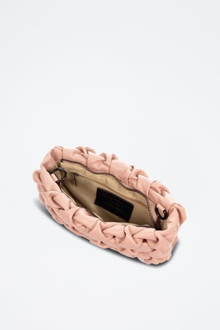 Sac bandoulière tressé en cuir Armento - Vieux rose
