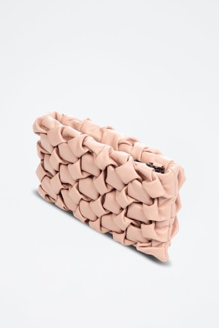 Sac bandoulière tressé en cuir Armento - Vieux rose