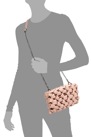Sac bandoulière tressé en cuir Armento - Vieux rose