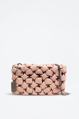 Sac bandoulière tressé en cuir Armento - Vieux rose