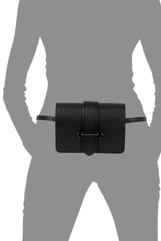 Sac bandoulière en cuir Camelia - Noir