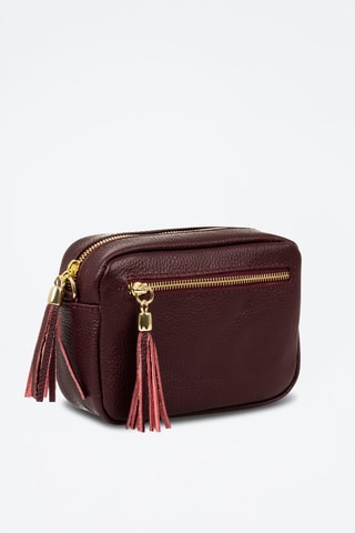Sac bandoulière en cuir Delfina - Bordeaux