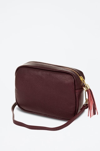 Sac bandoulière en cuir Delfina - Bordeaux