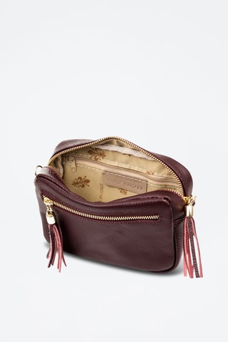 Sac bandoulière en cuir Delfina - Bordeaux