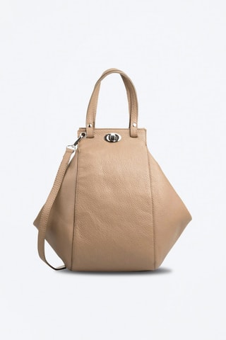 Sac porté épaule en cuir - 
Taupe