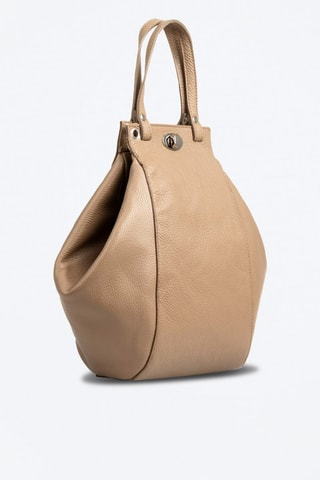 Sac porté épaule en cuir - 
Taupe