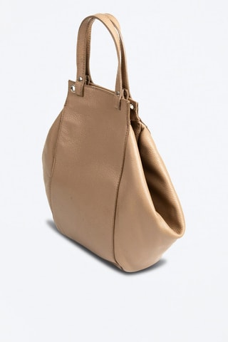 Sac porté épaule en cuir - 
Taupe