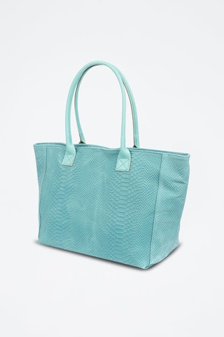 Cabas en cuir - Turquoise
