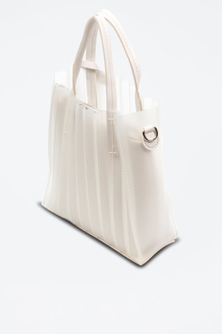 Cabas et pochette - Blanc et taupe - Libellula
