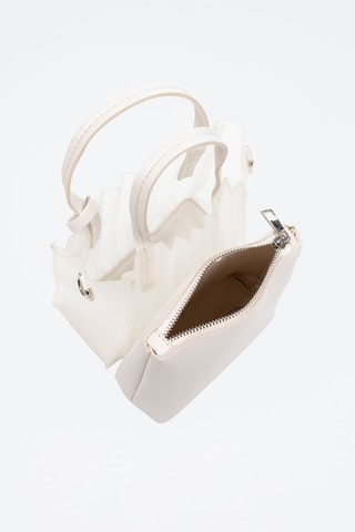 Cabas et pochette - Blanc et taupe - Libellula