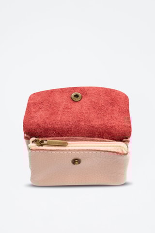 Porte-monnaie en cuir Alpignano - Rose poudré