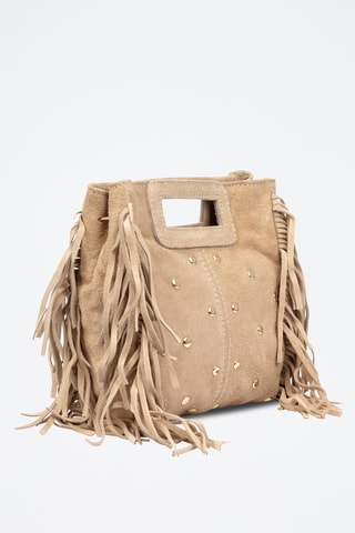 Sac à main en nubuck Barbata - Taupe
