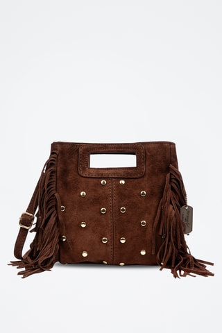 Sac à main en nubuck Barbata - Marron foncé