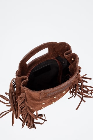 Sac à main en nubuck Barbata - Marron foncé
