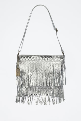 Sac bandoulière en cuir Avise - Argenté