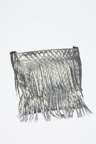 Sac bandoulière en cuir Avise - Argenté