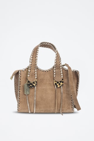 Sac à main en nubuck Avio - Taupe