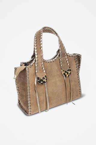 Sac à main en nubuck Avio - Taupe