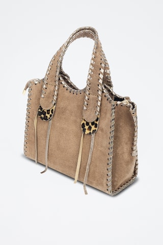 Sac à main en nubuck Avio - Taupe