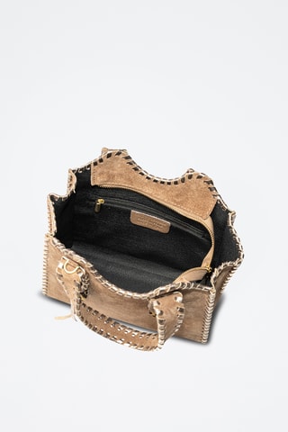 Sac à main en nubuck Avio - Taupe