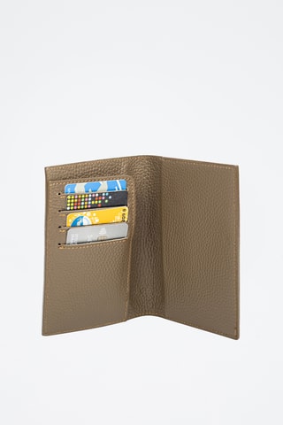 Portefeuille en cuir Azzano - Taupe