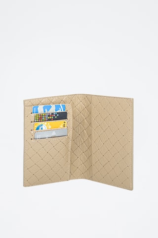 Portefeuille en cuir Azzano - Taupe
