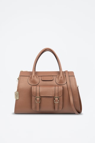 Cabas en cuir Bagaladi - Marron