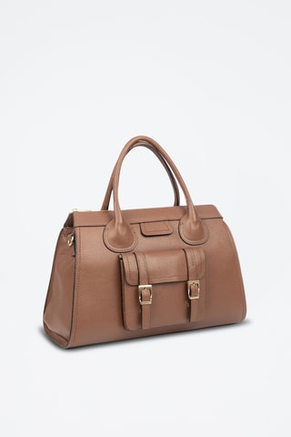 Cabas en cuir Bagaladi - Marron