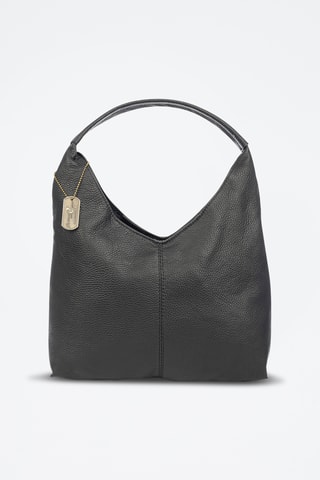 Sac porté épaule en cuir Bagni - Noir