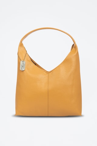 Sac porté épaule en cuir Bagni - Moutarde