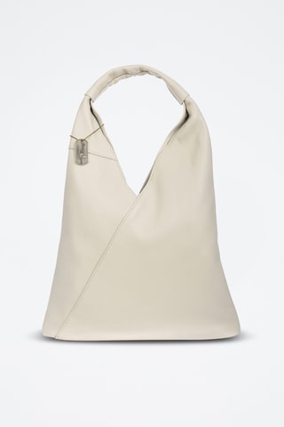 Sac porté épaule en cuir Agnana - Beige