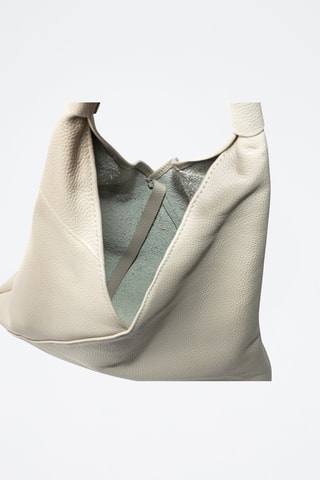 Sac porté épaule en cuir Agnana - Beige