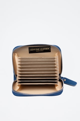 Porte-carte en cuir Balocco - Bleu pétrole