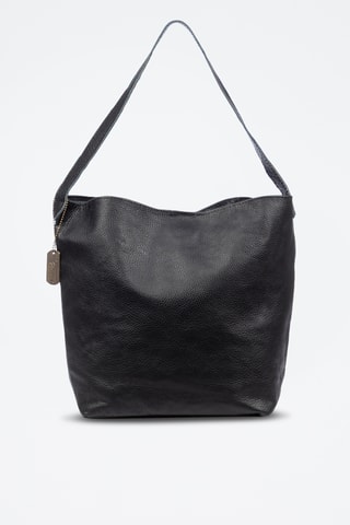 Sac porté épaule en cuir Bannio - Noir