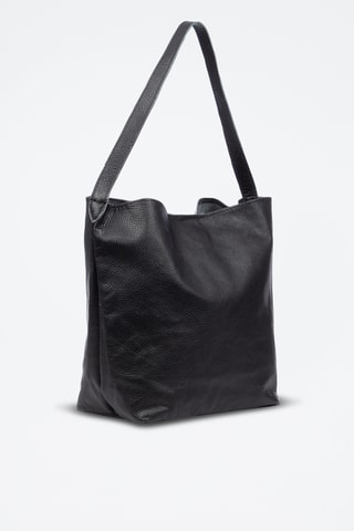 Sac porté épaule en cuir Bannio - Noir