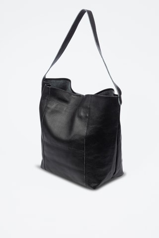 Sac porté épaule en cuir Bannio - Noir