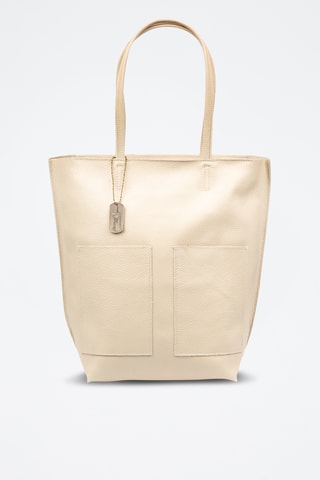 Sac porté épaule en cuir Baranello - Beige