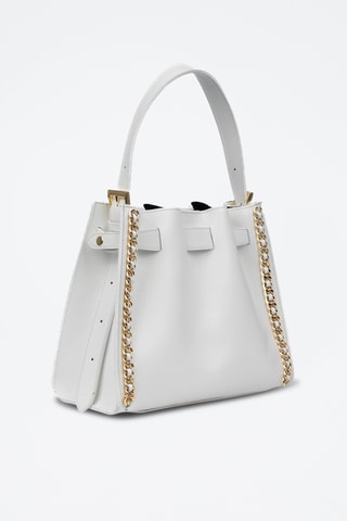 Sac porté épaule en cuir Barano - Blanc